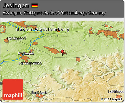 Physical 3D Map of Jesingen