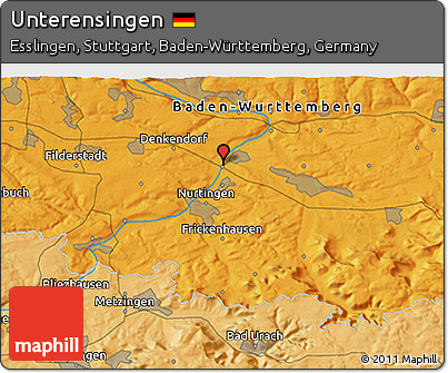 Political 3D Map of Unterensingen