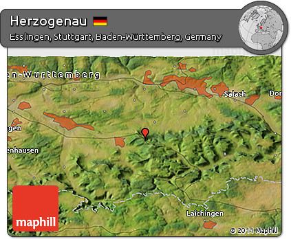Satellite 3D Map of Herzogenau