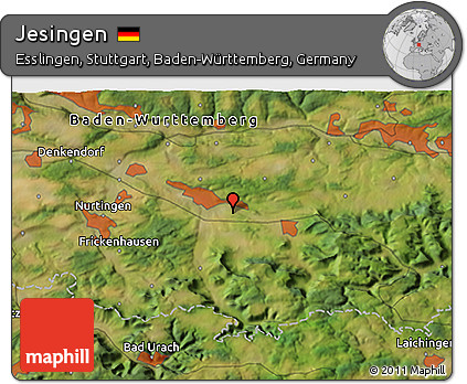 Satellite 3D Map of Jesingen