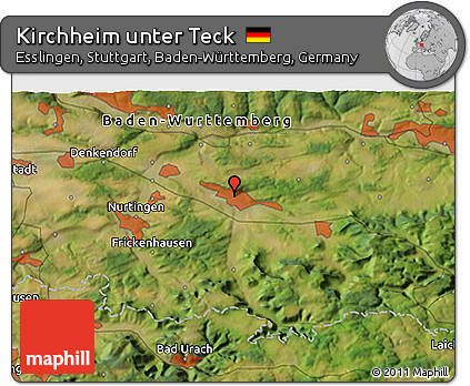 Satellite 3D Map of Kirchheim Unter Teck