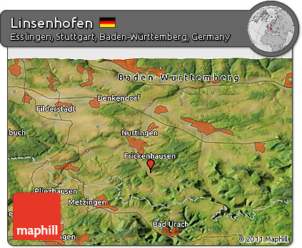 Satellite 3D Map of Linsenhofen