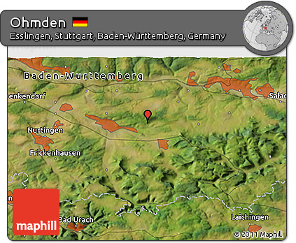 Satellite 3D Map of Ohmden