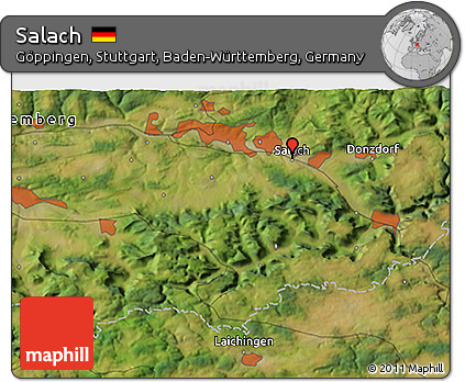 Satellite 3D Map of Salach