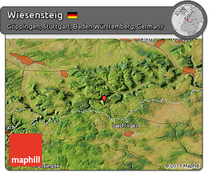 Satellite 3D Map of Wiesensteig