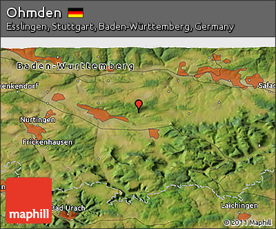 Satellite 3D Map of Ohmden