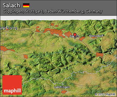 Satellite 3D Map of Salach