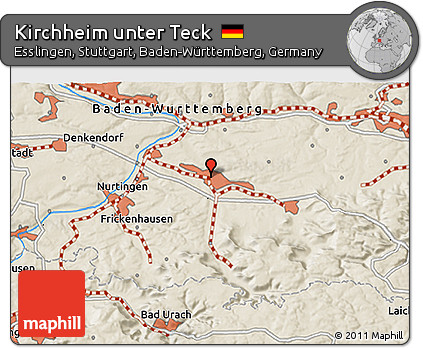Shaded Relief 3D Map of Kirchheim Unter Teck