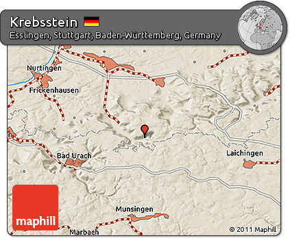 Shaded Relief 3D Map of Krebsstein
