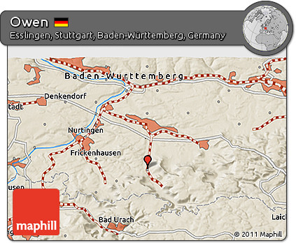 Shaded Relief 3D Map of Owen