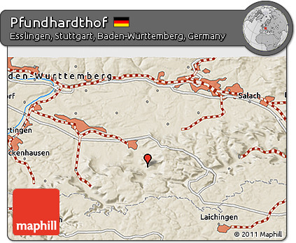 Shaded Relief 3D Map of Pfundhardthof