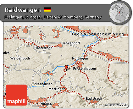 Shaded Relief 3D Map of Raidwangen