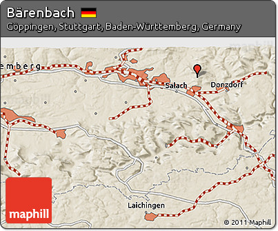 Shaded Relief 3D Map of Bärenbach