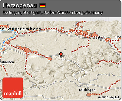 Shaded Relief 3D Map of Herzogenau