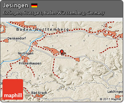 Shaded Relief 3D Map of Jesingen
