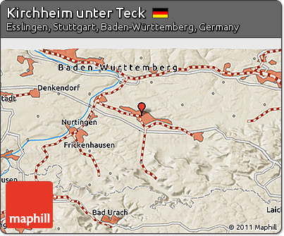 Shaded Relief 3D Map of Kirchheim Unter Teck