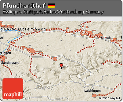 Shaded Relief 3D Map of Pfundhardthof