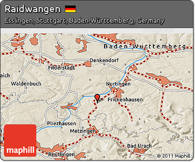 Shaded Relief 3D Map of Raidwangen
