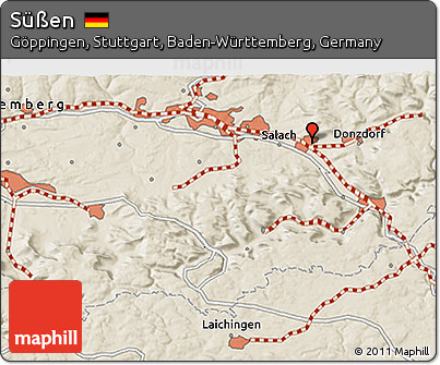 Shaded Relief 3D Map of Süßen