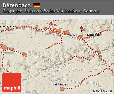 Shaded Relief 3D Map of Bärenbach