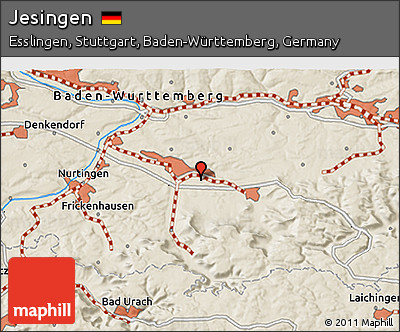 Shaded Relief 3D Map of Jesingen
