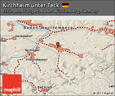 Shaded Relief 3D Map of Kirchheim Unter Teck