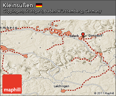 Shaded Relief 3D Map of Kleinsüßen