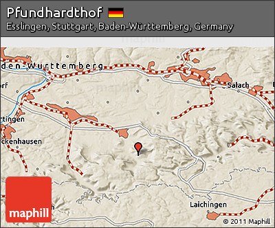 Shaded Relief 3D Map of Pfundhardthof
