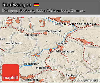 Shaded Relief 3D Map of Raidwangen