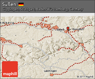 Shaded Relief 3D Map of Süßen