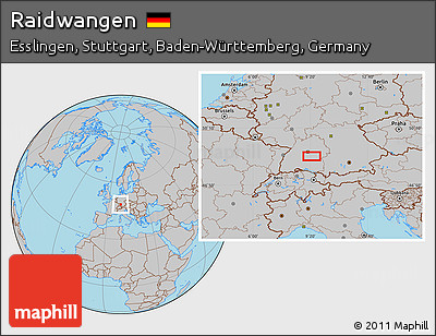 Gray Location Map of Raidwangen