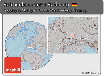 Gray Location Map of Reichenbach Unter Rechberg, hill shading