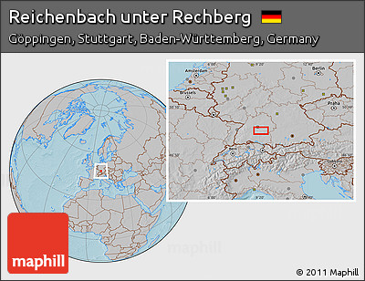 Gray Location Map of Reichenbach Unter Rechberg, hill shading
