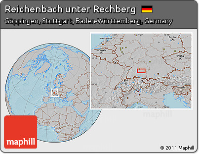 Gray Location Map of Reichenbach Unter Rechberg, hill shading