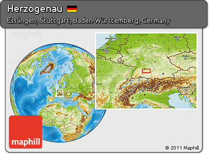 Physical Location Map of Herzogenau