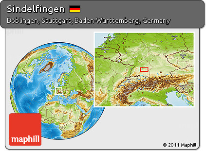 Physical Location Map of Sindelfingen