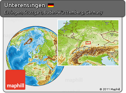 Physical Location Map of Unterensingen