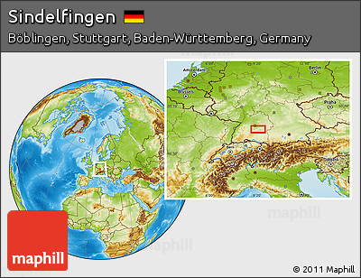 Physical Location Map of Sindelfingen