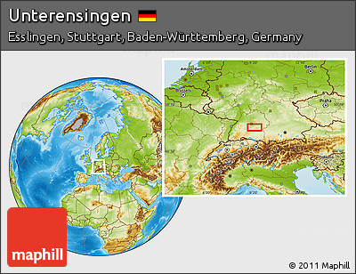 Physical Location Map of Unterensingen