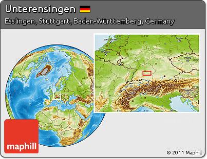 Physical Location Map of Unterensingen