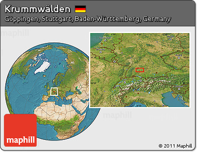 Satellite Location Map of Krummwälden