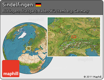 Satellite Location Map of Sindelfingen