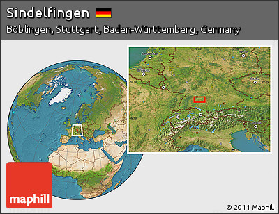 Satellite Location Map of Sindelfingen