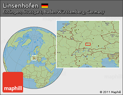 Savanna Style Location Map of Linsenhofen