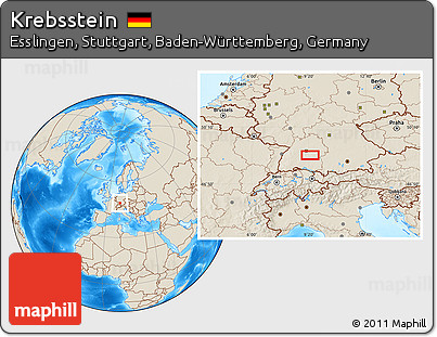 Shaded Relief Location Map of Krebsstein
