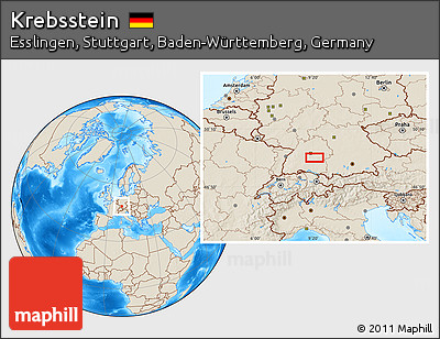 Shaded Relief Location Map of Krebsstein