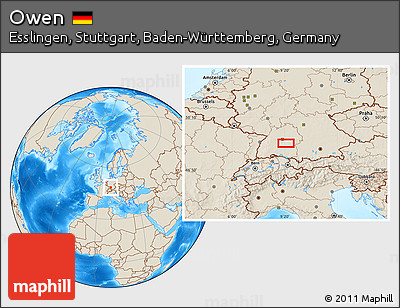 Shaded Relief Location Map of Owen