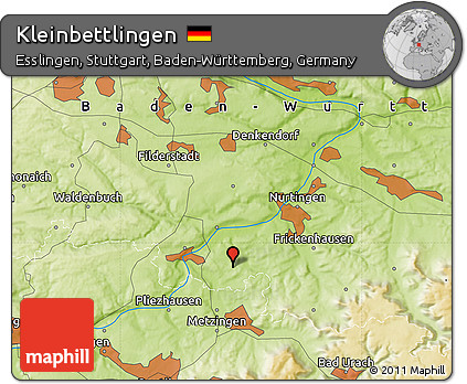 Physical Map of Kleinbettlingen