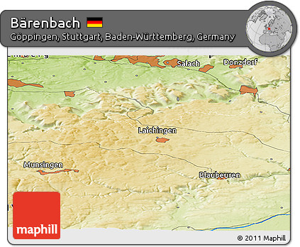 Physical Panoramic Map of Bärenbach