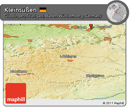 Physical Panoramic Map of Kleinsüßen